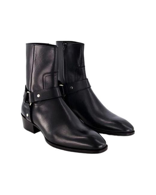 Anthony Veer Black Sloane Harness Boot for men