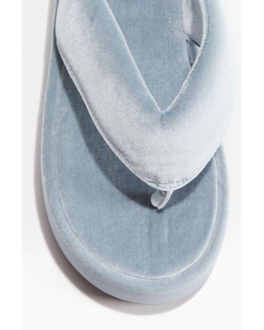 H&M Blue Velour Flip-Flops