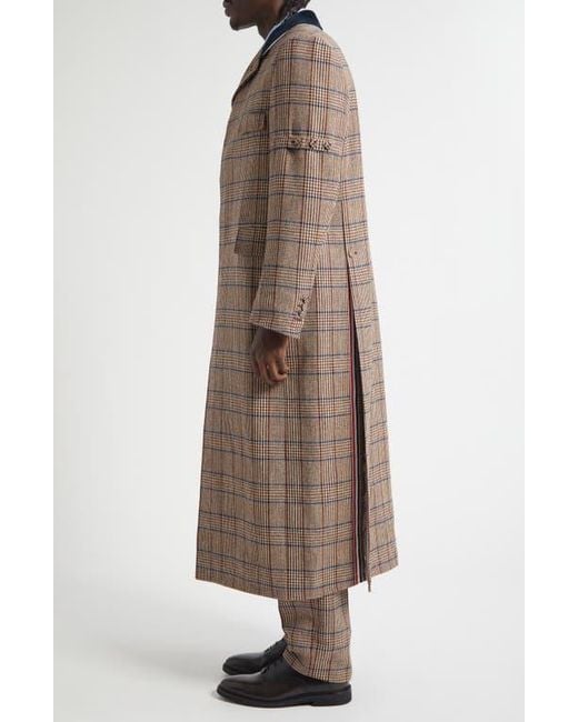 Thom Browne Brown Hunting Tweed Chesterfield Coat for men