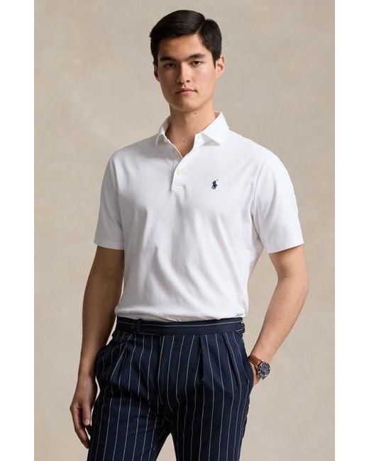Polo Ralph Lauren Classic Fit Solid Cotton Polo in White for Men | Lyst
