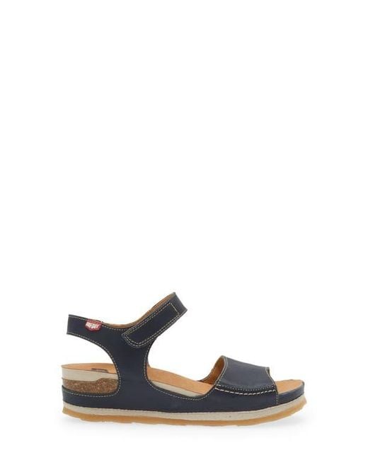 On Foot Blue Platform Sandal