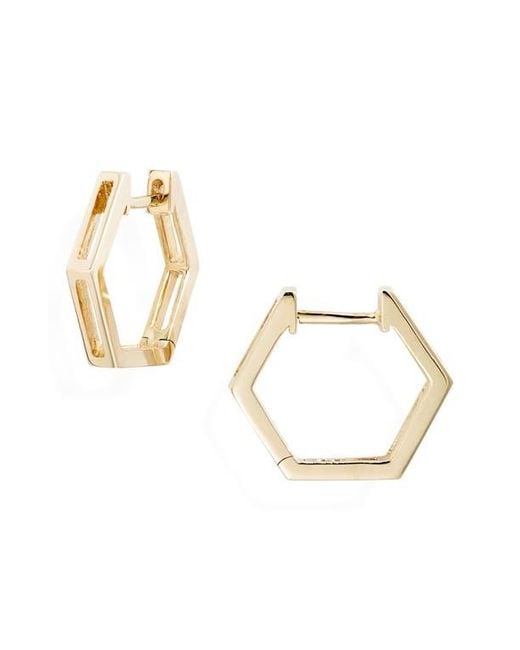 Bony Levy Metallic Hexagonal Split Hoop Earrings