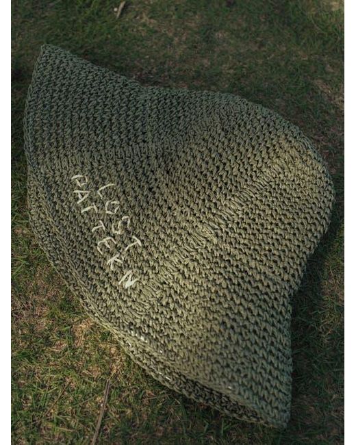 Lost Pattern Green Wanderlight Packable Straw Hat