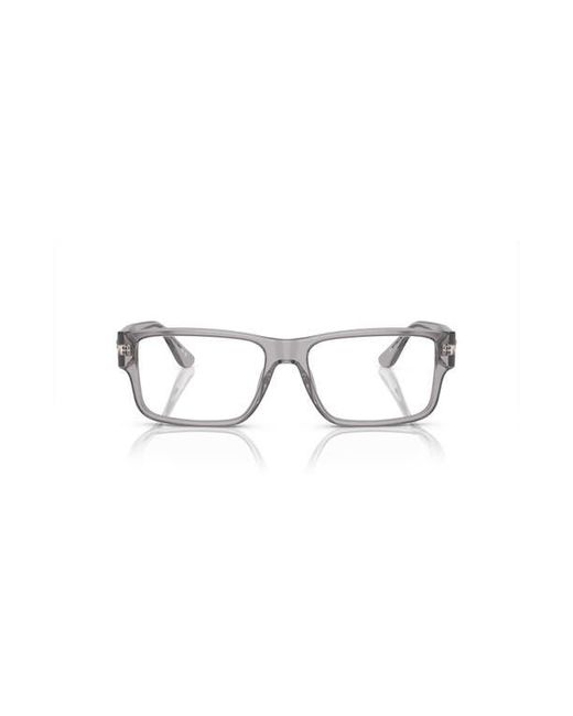 Versace Gray 55Mm Rectangle Optical Glasses for men