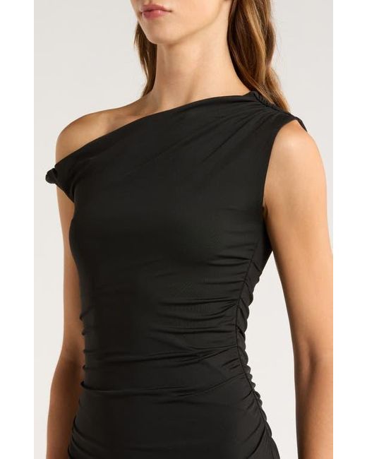Nia Black Noa One-Shoulder Minidress