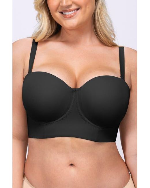 Shapellx Black Strapless Convertible Underwire Bra Full Coverage