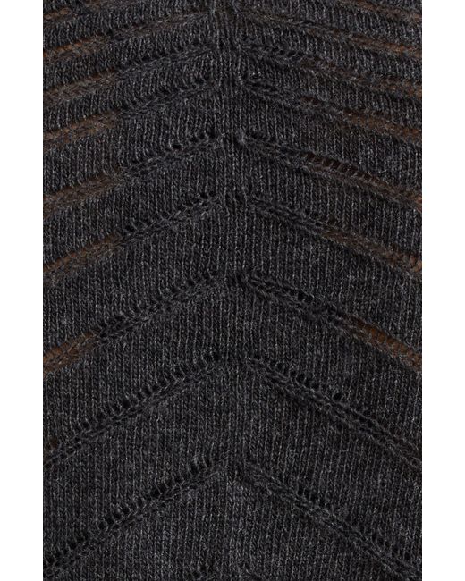 Etro Black Pointelle Knit Wool Cardigan