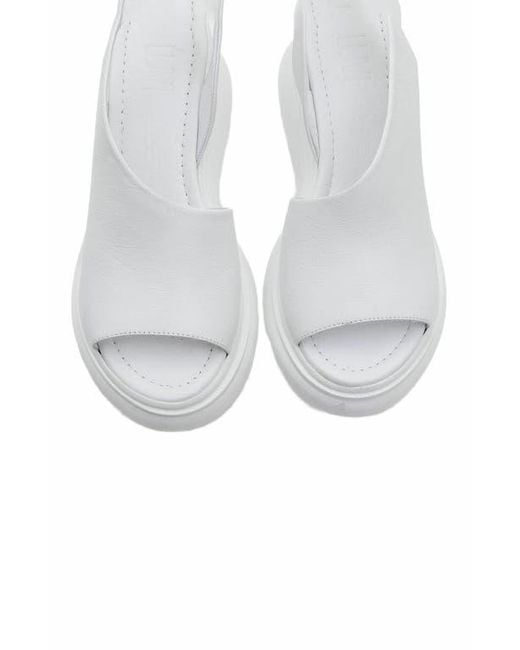 Forever & Always Shoes Gray Agusto Leather Platform Sandal