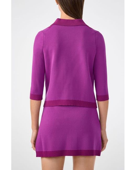 Trina Turk Purple Gaia Colorblock Collared Cardigan