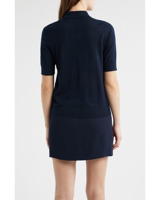 Boss Blue Fidenka Virgin Wool Polo Sweater