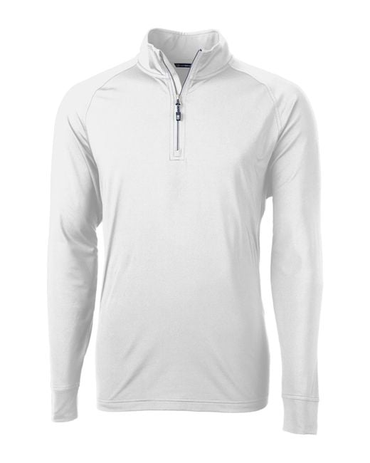 Cutter & Buck White Adapt Knit Quarter Zip Pullover for men