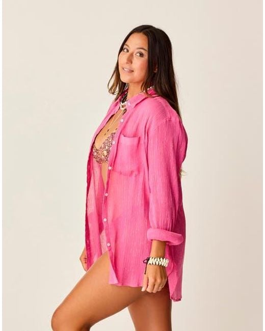 Carve Designs Pink Taylor Gauze Tunic