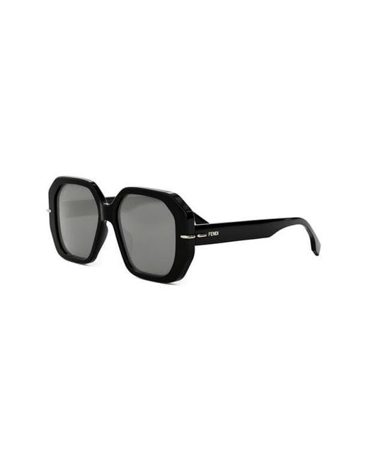 Fendi Black Selleria Square Sunglasses