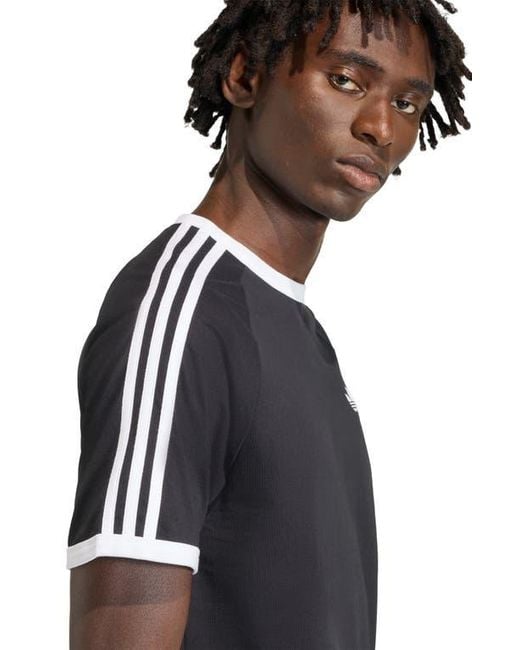 Adidas Black 3-Stripes Cotton T-Shirt for men