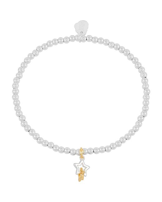 Estella Bartlett Metallic Sienna Double Star Beaded Stretch Bracelet
