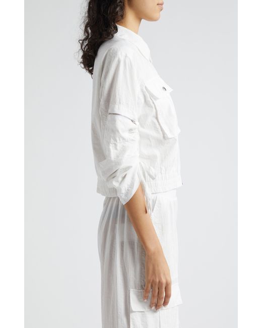 Cinq À Sept Genevive Ruched Sleeve Jacket in White | Lyst