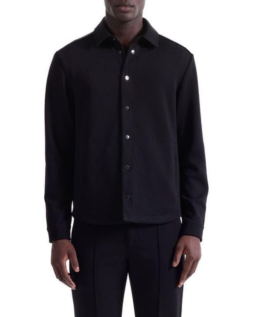 Bugatchi Blue Soft Touch Snap-Up Shirt for men