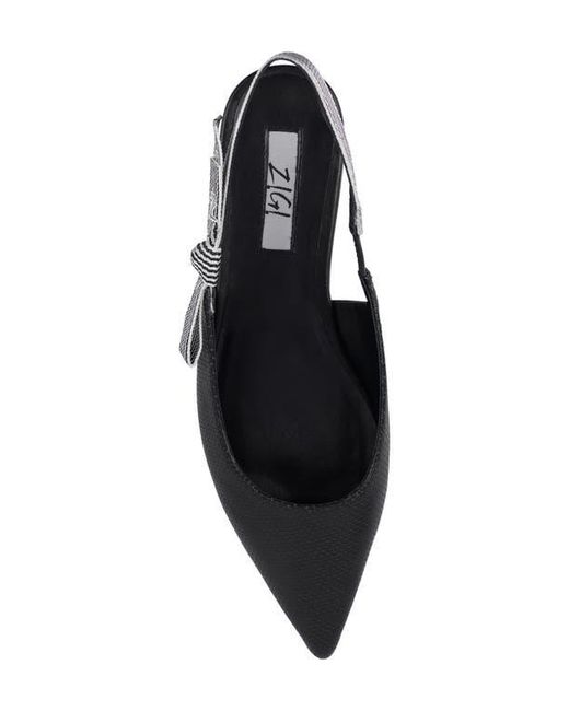 Zigi Black Complete Pointed Toe Slingback Flat