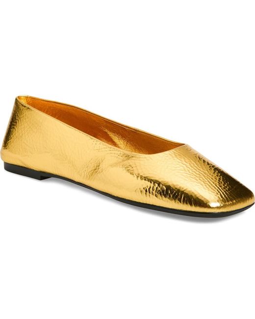 Jeffrey Campbell Metallic Listos Square Toe Flat