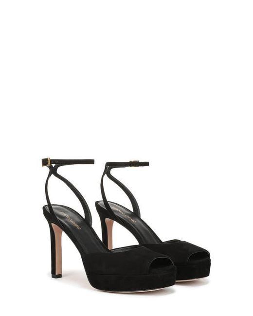 Veronica Beard Black Brianne Ankle Strap Platform Sandal