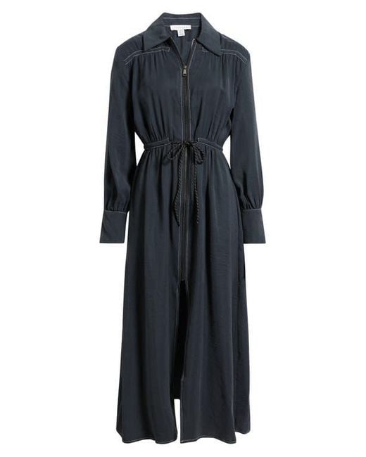 TOPSHOP Black Long Sleeve Midi Shirtdress