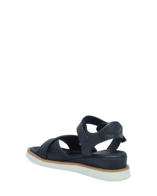 Miz Mooz Blue Emelina Ankle Strap Platform Wedge Sandal
