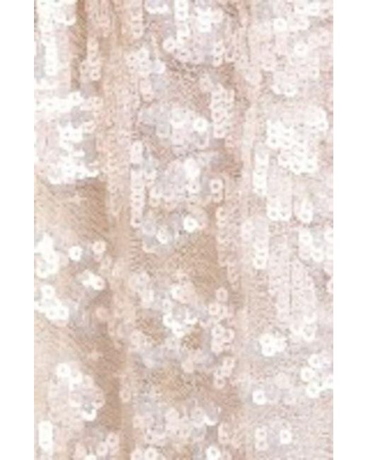 Needle & Thread Natural Anais Sequin 3/4 Sleeve Maxi Gown