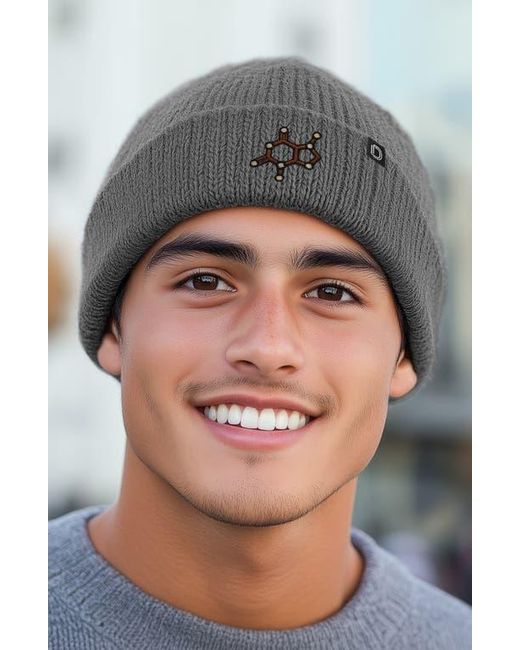 Alix Black Molecule Beanie for men
