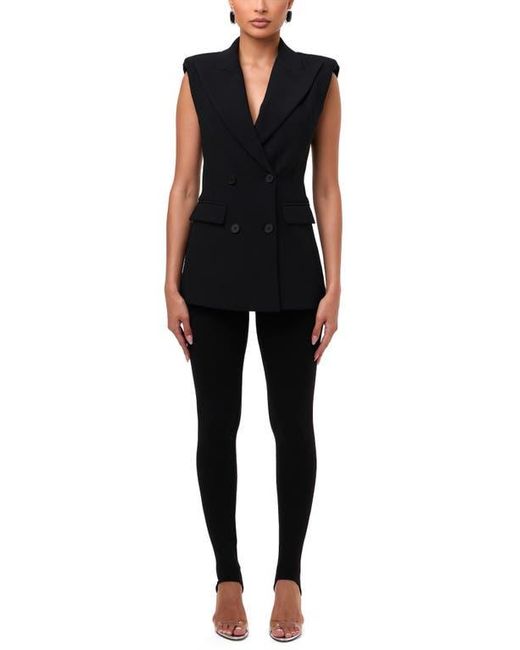 Naked Wardrobe Black Sleeveless Ponte Blazer Vest