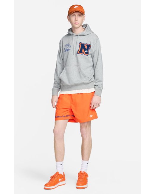 Nike Gray Club French Terry Pullover Hoodie for men