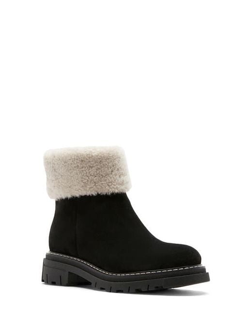 La Canadienne Black Dwayne Waterproof Genuine Shearling Cuff Bootie