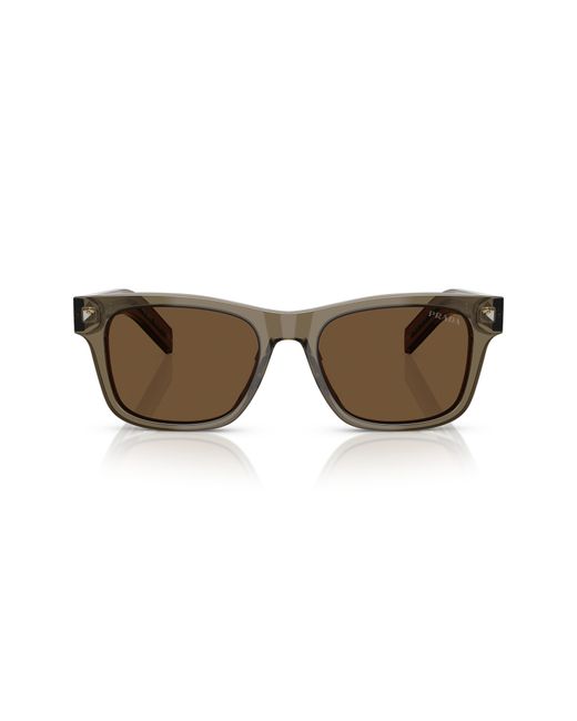 Prada Brown 55Mm Rectangular Sunglasses for men