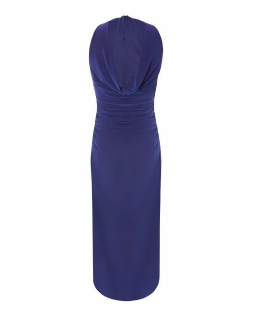 Quiz Blue Cowl Back Ity Maxi Dress