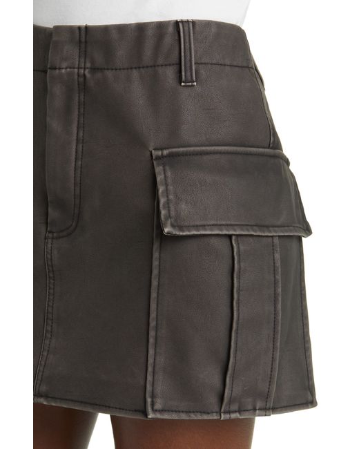 Blank NYC Black Cargo Faux Leather Miniskirt