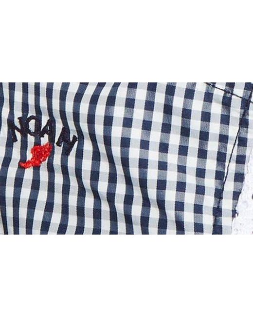 Noah NYC Blue Gingham Runner Baseball Cap for men