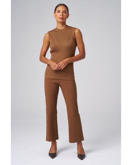 Franne Golde Brown Modern Rib Shell