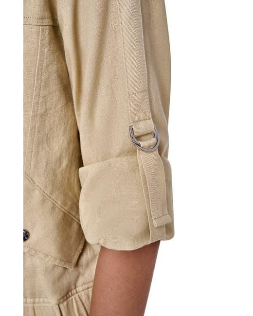 DKNY Natural Linen Blend Bomber Jacket