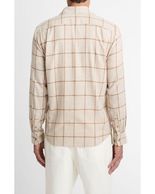Vince Natural Rockery Plaid Cotton Button-Front Shirt for men