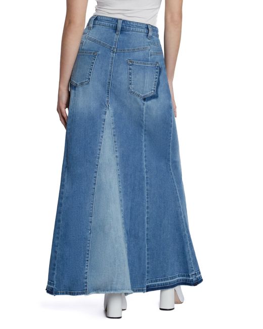 Wash Lab Denim Bliss Flare Denim Maxi Skirt in Blue Lyst