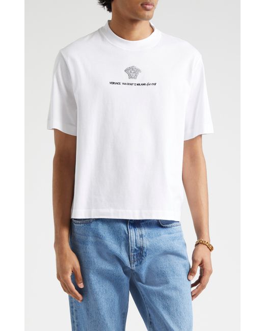 Versace White Medusa Head Cotton Jersey T-shirt for men