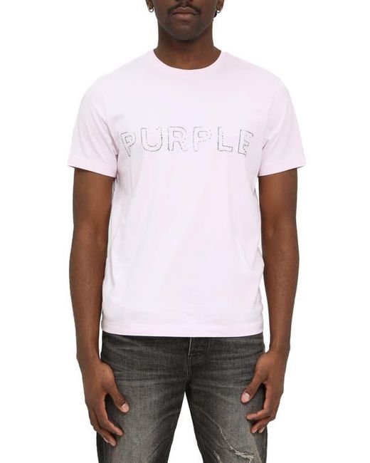 Purple Brand White Studded Clean Jersey T-Shirt for men