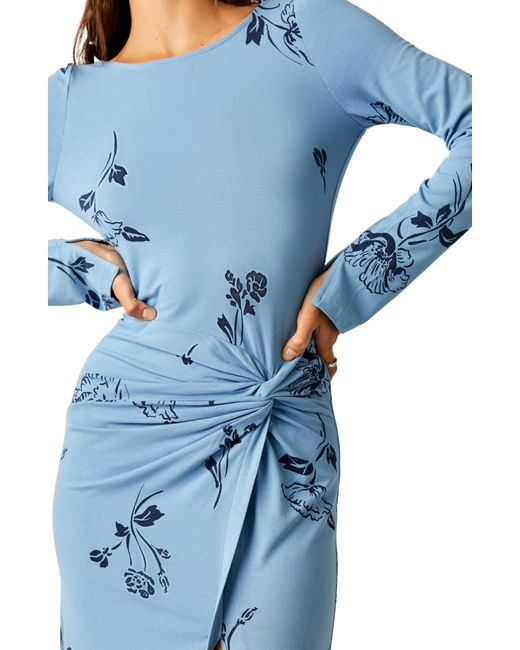 Free People Blue Love & Be Loved Floral Long Sleeve Maxi Dress