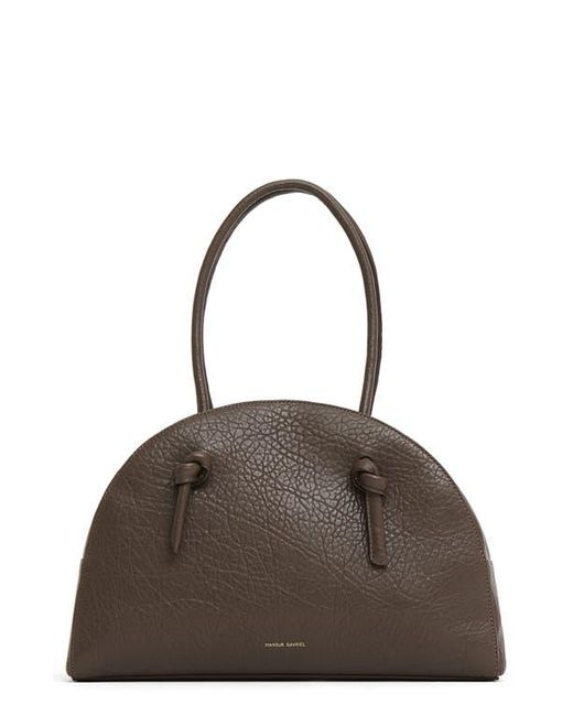 Mansur Gavriel Brown Fortuna Leather Bowling Bag