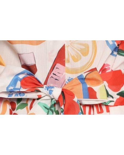 Petal & Pup Red Kellie Mixed Print Romper