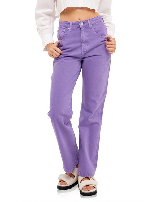 Grey Lab Purple Color Wash Wide Leg Jeans
