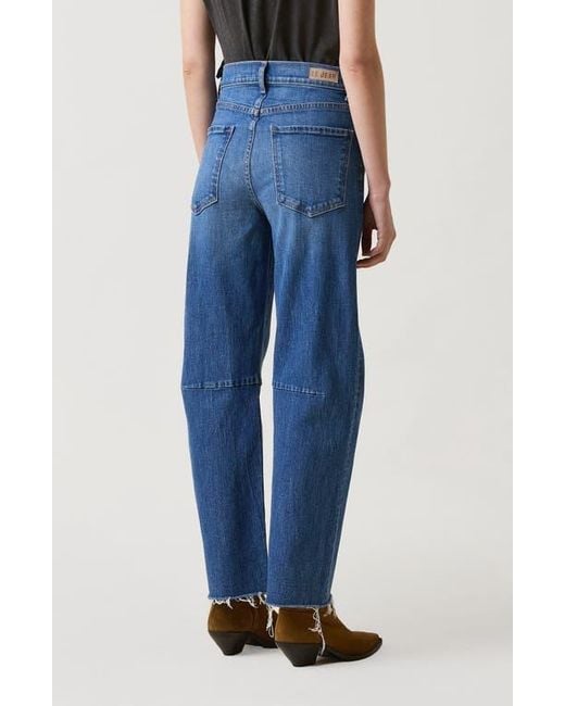 Le Jean Blue Pixie Raw Hem Barrel Jeans