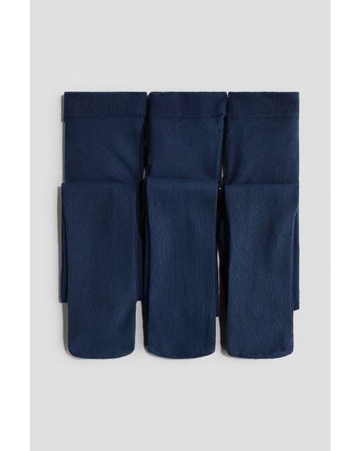H&M Blue 3-Pack School Tights