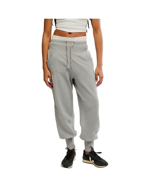 Free People Gray Day Off Tie Waist Pants
