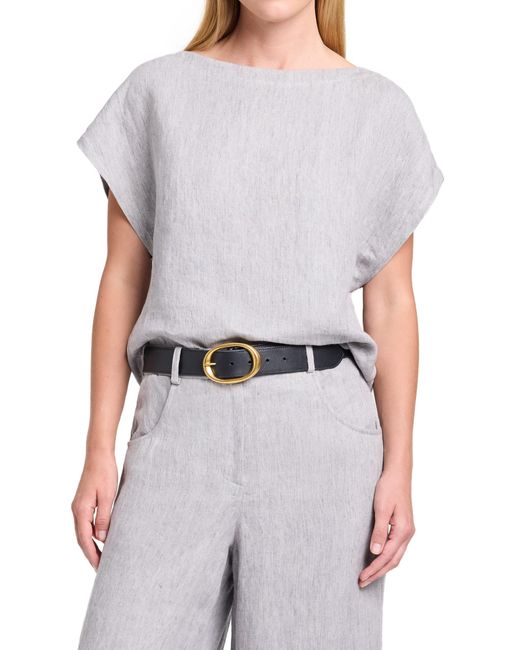 Twp Gray Simple Cap Sleeve Tee