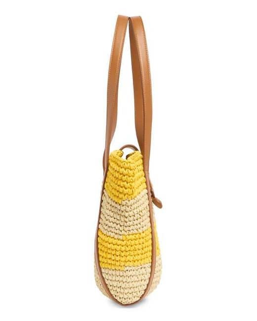 Marni Yellow Small Trunkaroo Stripe Woven Tote
